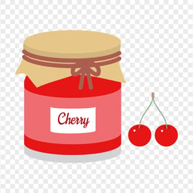 HD Cartoon Cherry Marmalade Jam Jar PNG