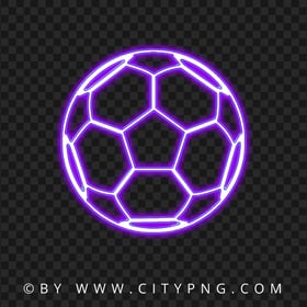 FREE Purple Football Soccer Neon Ball PNG