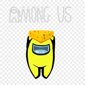 HD Cheese Yellow Among Us Character With Logo PNG
