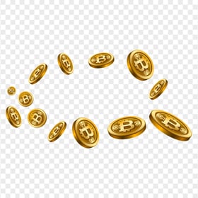 HD Group Of Bictoin Coins Floating PNG