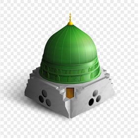 3D Isometric Cartoon Mosque Dome Illustration