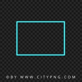 Rectangle Neon Blue Teal Frame HD Transparent PNG