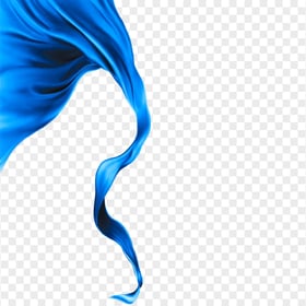 HD Flying Textile Blue Ribbon Silk PNG