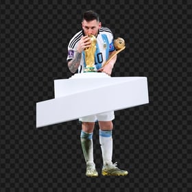 Messi With Trophy Fifa World Cup Qatar 2022 HD PNG