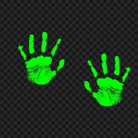HD Fluo Green Two Realistic Hand Print PNG