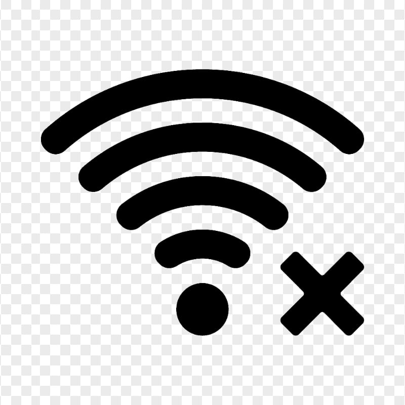 Black Wireless No Connection Signal Icon HD PNG Citypng