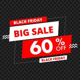 Black Friday Big Sale 60% Off Sale Sign PNG IMG