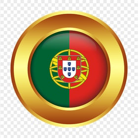 PNG Portuguese Round Gold Framed Flag Icon