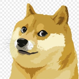 HD Dogecoin Dog Face PNG