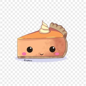 Cartoon Cute One Piece Of Pumpkin Pie Tart