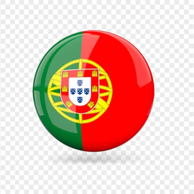 Portuguese Portugal Glossy Round Flag Icon PNG