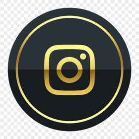 Luxury Round Black & Gold Instagram Icon