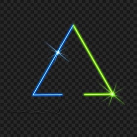 Download Aesthetic Triangle Neon Blue & Green PNG