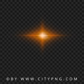 HD Lens Flares Star Glowing Orange Effect PNG