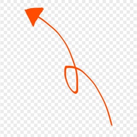 HD Orange Line Art Drawn Arrow Pointing Top Left PNG