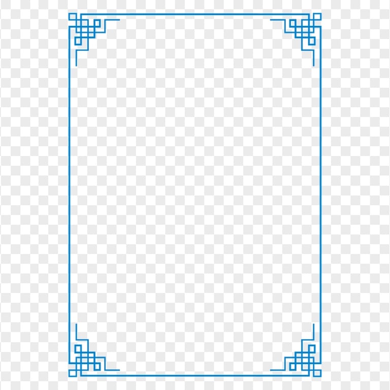 Vertical Chinese Blue Frame HD Transparent PNG | Citypng