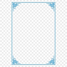Vertical Chinese Blue Frame HD Transparent PNG