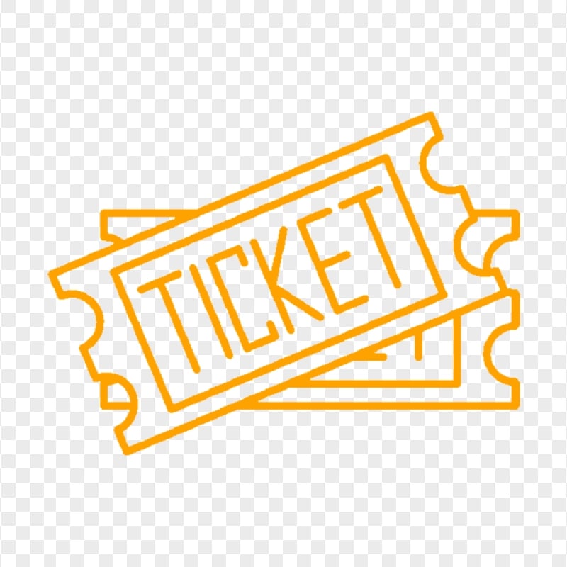 Orange Two Tickets Icon FREE PNG | Citypng