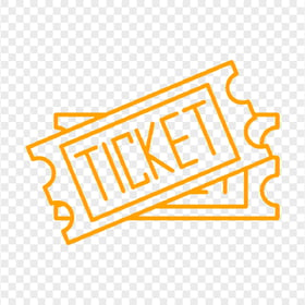 Orange Two Tickets Icon FREE PNG
