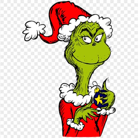 Mr Grinch Christmas Santa Hat Cartoon Character PNG