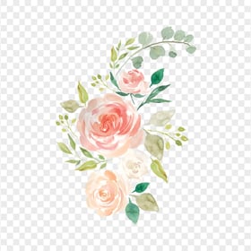 Watercolor Painting Pastel Flowers HD PNG