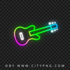 HD Rainbow Colors Luminous Neon Light Guitar PNG