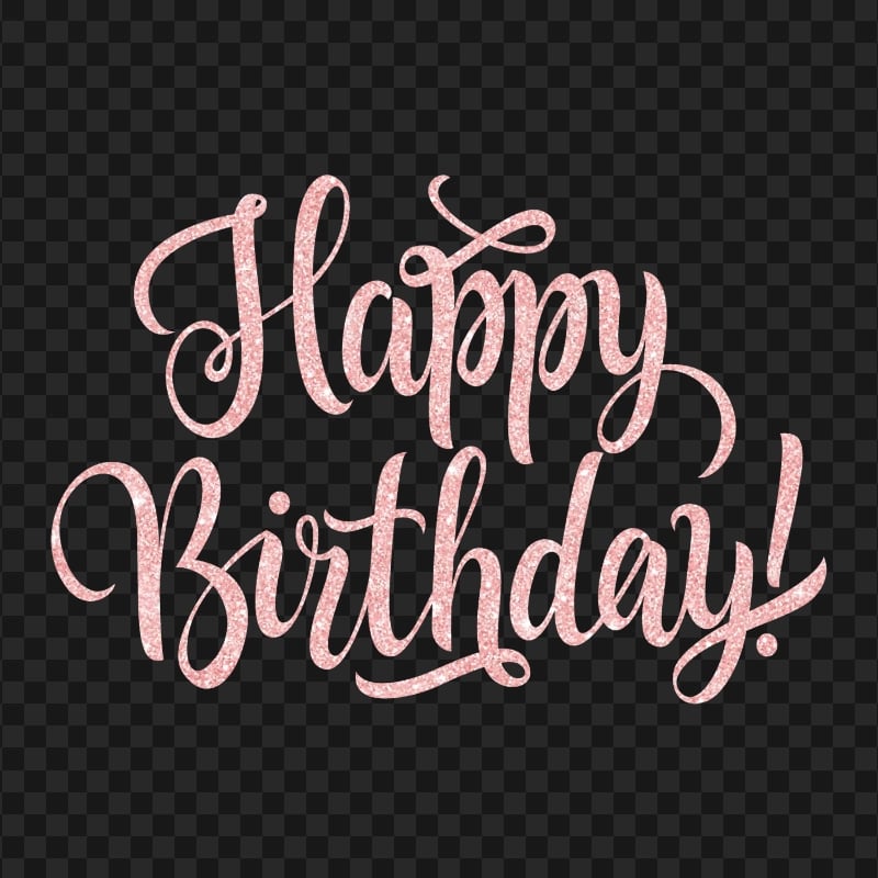 HD Happy Birthday Text Words Cute Pink Glitter PNG | Citypng