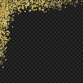 Gold Glitter Corner Frame Border Image PNG