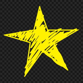 HD Yellow Doodle Drawing Star Transparent Background