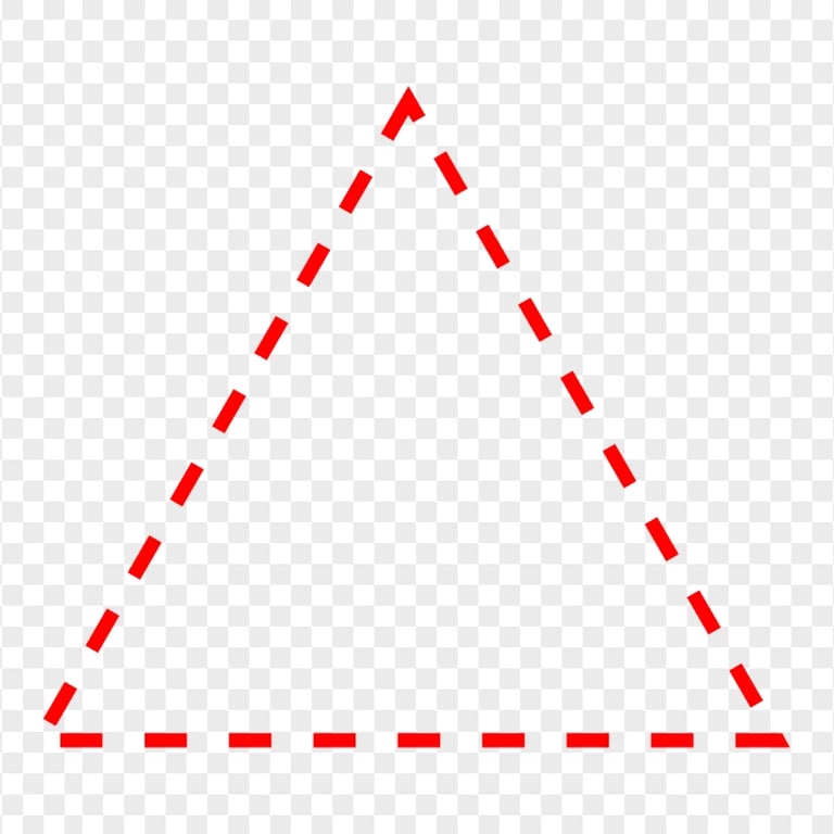 HD Red Dashed Triangle PNG