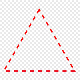 HD Red Dashed Triangle PNG