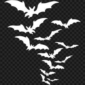 Flying Halloween White Bats Silhouette PNG IMG