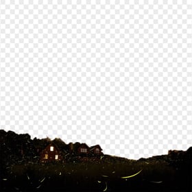Horror Night Halloween Hill Houses Background HD PNG