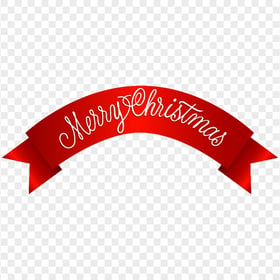 HD Red Ribbon Contains Merry Christmas Text Logo PNG