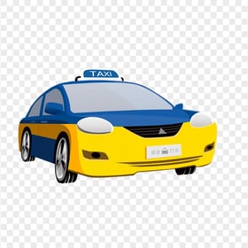 Cartoon Chinese Cab Taxi Car PNG