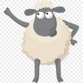 Standing Up Cartoon Sheep Illustration