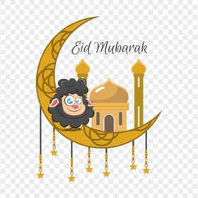 Islamic Eid Adha Mubarak With Sheep Illustration