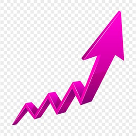 HD 3D Upward Growth Pink Arrow PNG