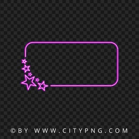Purple Glowing Stars Neon Frame FREE PNG