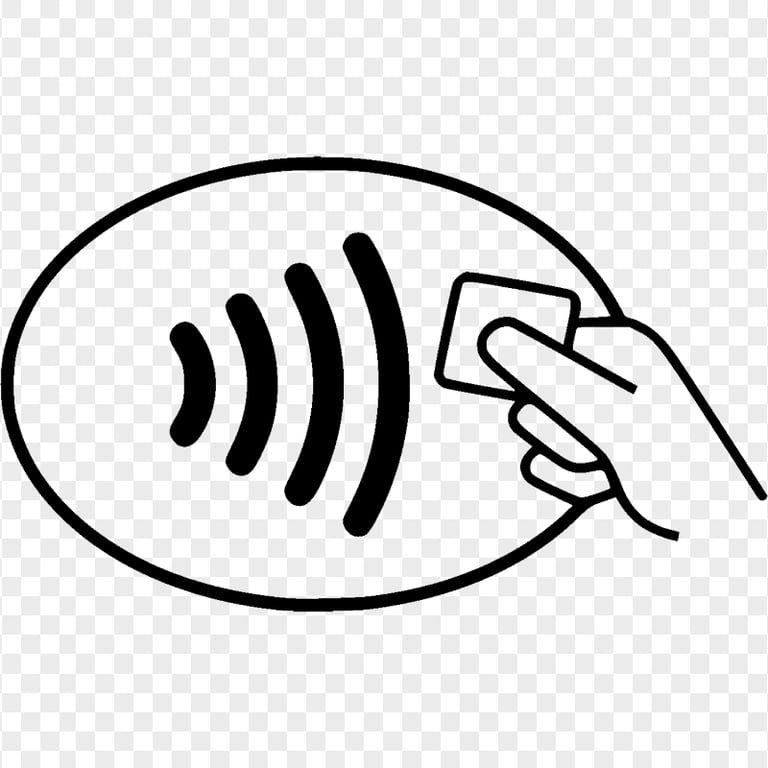 Contactless Payment Black Icon Transparent Background
