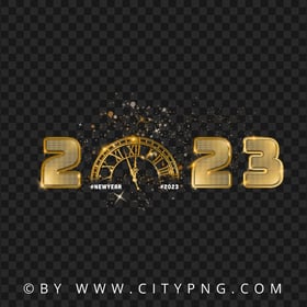 New Year 2023 Card Golden Design HD PNG