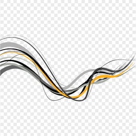 Orange & Black Curved Lines Abstract FREE PNG