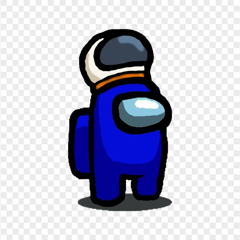 HD Blue Among Us Character With Astronaut Helmet PNG