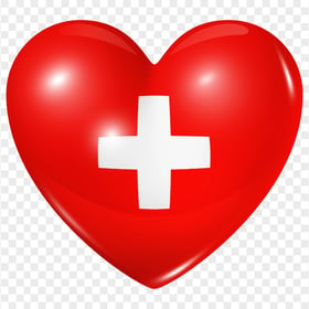 HD Switzerland Flag Heart Shape PNG