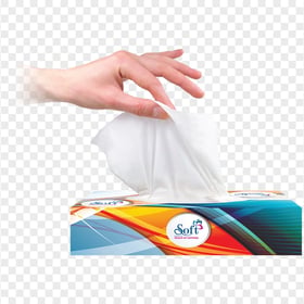 Hand Take Soft Facial Tissue Paper Box Hygiene