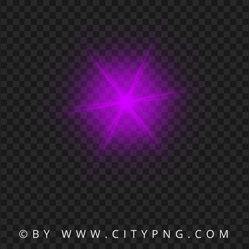 Purple Star Lens Flare Effect Transparent PNG