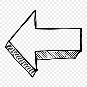 Black Outline Drawing Arrow 3D Effect Point Left