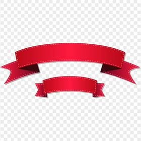 HD Two Red Ribbon Banners Illustration PNG