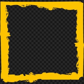 HD Yellow Brush Stroke Grunge Square Frame PNG