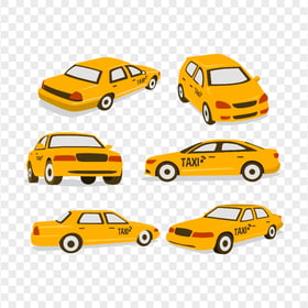 Set Of Taxi Cab Vector Cars PNG